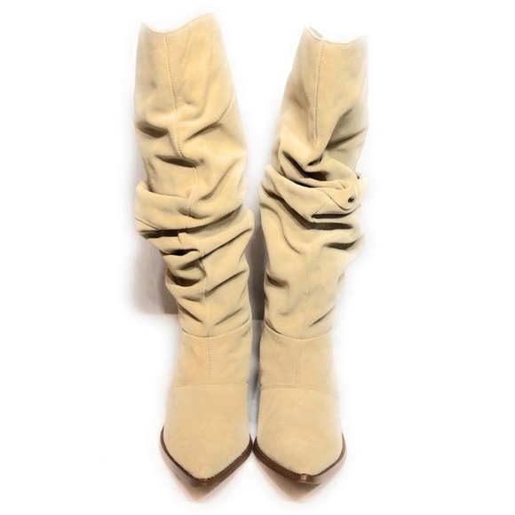 Tan Suede Knee High Boots Size 8 1/2 - Picture 2 of 8